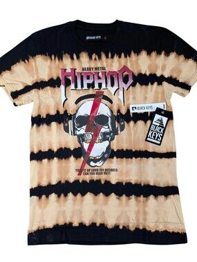 NWT Black Keys Heavy Metal Hip Hop Skull Bleach Tie Dye Shirt M